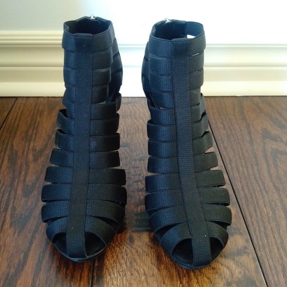 New in Box Gucci Elastic and Suede Isadora Gladiator Booties Sandals Heels 37.5 - Picture 2 of 11